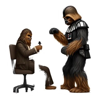 chewbacca playing chess with darth vader  sticker