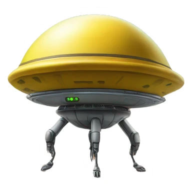 UFO Martian yellow planet earth funny sticker