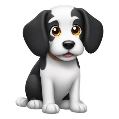 Black and white dog with floppy ears sticker