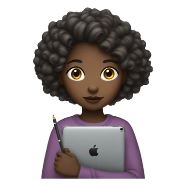 girl with iPad and Apple Pencil sticker