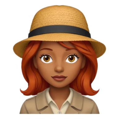 hatted and red haired black woman sticker