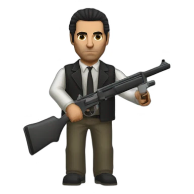 GTA III Italian Mafia man with shotgun sticker