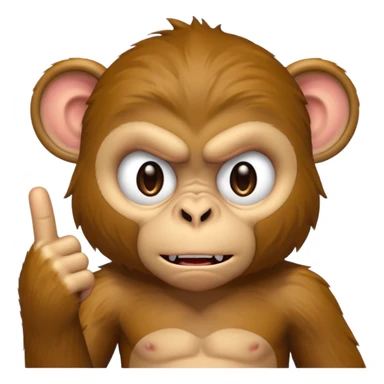 Monkey showing middle finger sticker