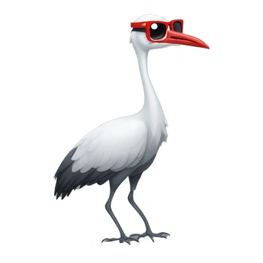 crane bird with red glasses sticker