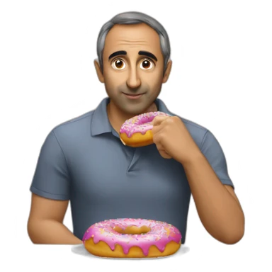 Zemmour qui mange un donut noir sticker