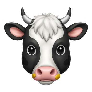 BLACK ADN WHITE COW HEAD sticker