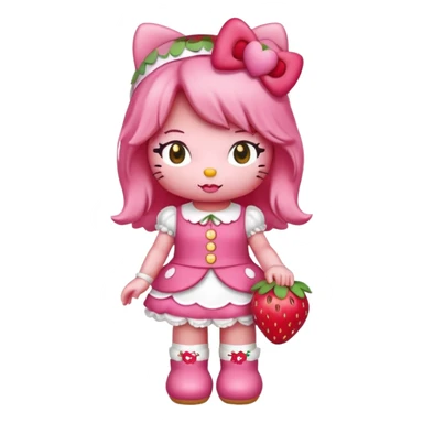 hello kitty strawberry shortcake full body sticker