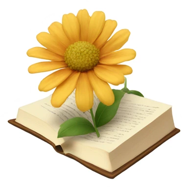 flowers pressing with book  sticker