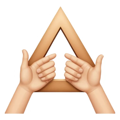 two hands forming an triangle, thumbs in horizontal placement sticker