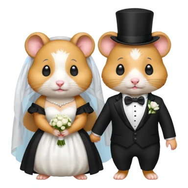 2 hamsters getting married  sticker