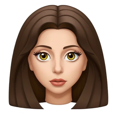 Lady Gaga with hazel eyes, long brunette hair sticker