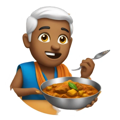 Indian eating curry sticker