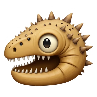 Sand worm from dune make the face a hole with long spiky teeth no eyes sticker
