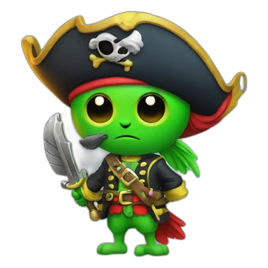 Neon pirate with parrot sticker