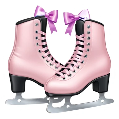 two pastel pink ice skates with bows sticker