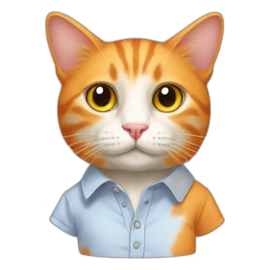 Orange cat in the shirt  sticker