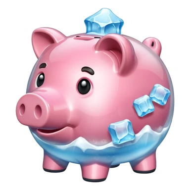  Piggy bank in ice texture sticker