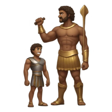 David and Goliath  sticker