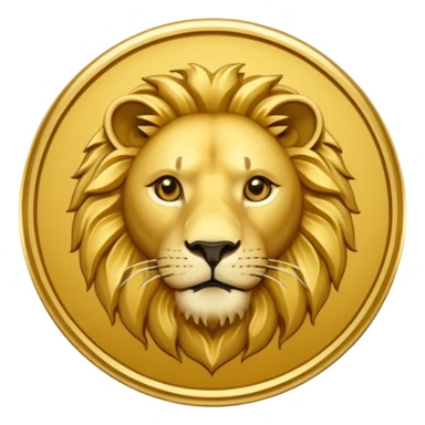 Fais un emoji de pièce d'or ronde avec l'inscription "F" dessus et un lion très détaillé gravé sur la pièce. Le F et le lion doivent être très lisible ainsi que les détails autour de la pièce.Le lion doit être gravé et en 2D il doit pas ressortir, il doit être subtile, le F doit être très visible sticker