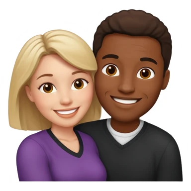 Romance - feeling of excitement associated with love - black man and white woman together sticker
