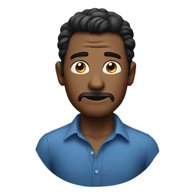 man waering blue unbuttoned shirt sticker