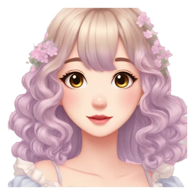 gorgeous pretty attractive anime lady beautiful hair with gorgeous dress fairycore cottagecore pastelcore detailed high quality trending VOGUE aesthetic sticker