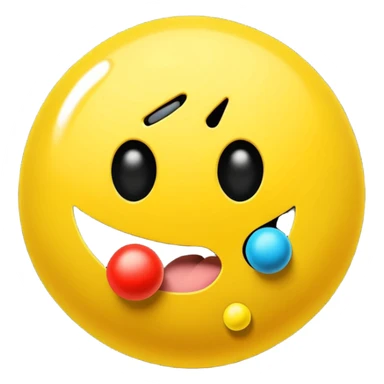 PAC man eating dots sticker