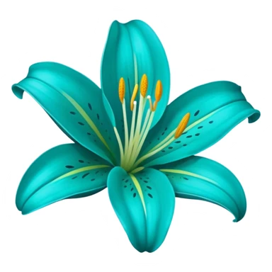 teal lily sticker