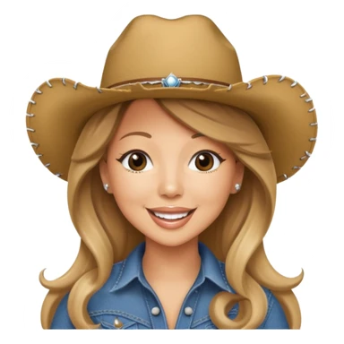 mariah carey is singing with mirco and cowboy hat sticker