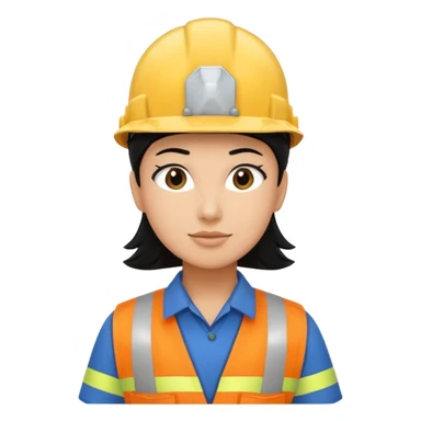 Electricity power employee at work with black hair sticker