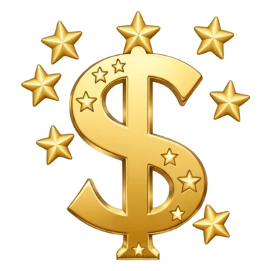 united states dollar sign with stars and hearts and sparkles sticker