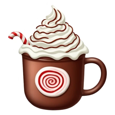 Peppermint hot cocoa with whipped cream and crushed peppermint candy on top sticker