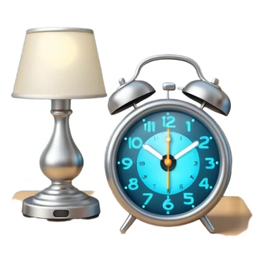 ringing alarm clock on a nightstand sticker