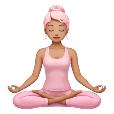 Woman wearing pastel pink  doing yoga mediation  sticker