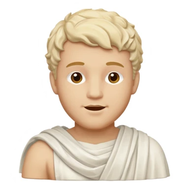 Marble style statue of man head happy full white sticker