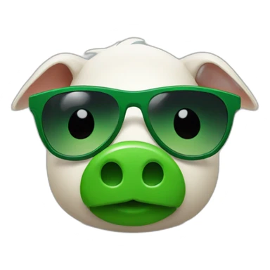 green piggyban with sunglasses sticker