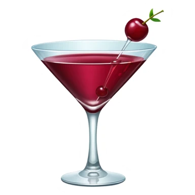 martini glass with burgundy cherry decoration sticker