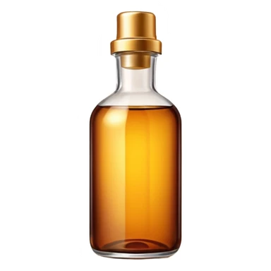 Tanning oil brown bottle with golden cap sticker