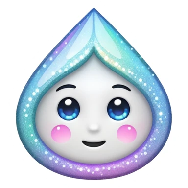 white glory glitter sticker