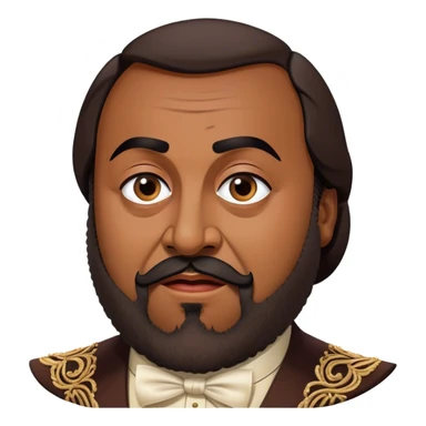 Cinematic Realistic Luciano Pavarotti Portrait Emoji, depicted as a charismatic operatic tenor with expressive eyes and commanding stage presence, rendered with rich elegant textures and warm theatrical lighting that captures his timeless vocal brilliance. sticker