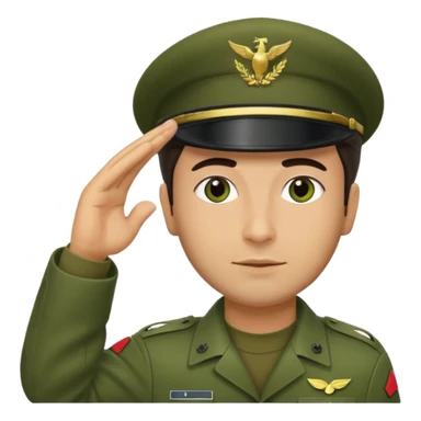 militar de boina dando continencia verde com baba sticker