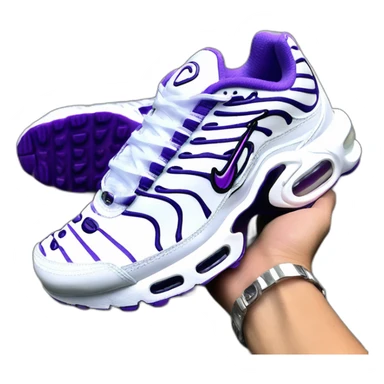 nike air max tn plus white and purple sticker