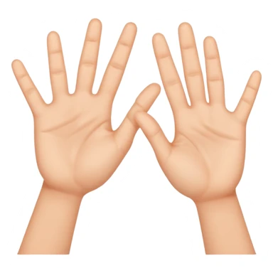Make the 67 emoji with the two hands making the 67 meme sticker