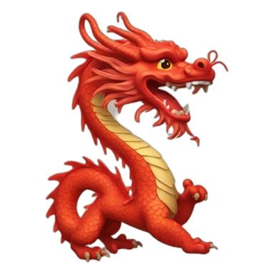 red chinese dragon  sticker