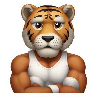 Tiger boxer with his arms crossed sticker