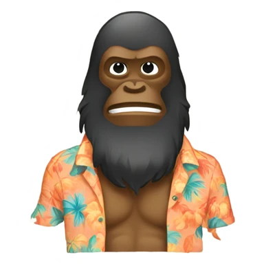 Sasquatch wearing a Hawaiian shirt sticker
