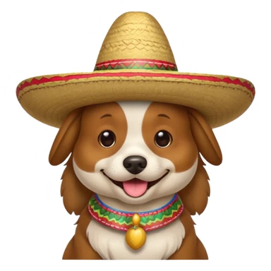 dog with Mexican sombrero  sticker