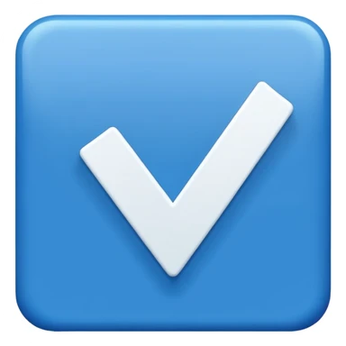 I want a blue background and a white checkmark inside it emoji which I will call the "Fake Roblox Verified Badge Emoji" and the blue background should be square and it should be the "🟦" emoji being the background sticker