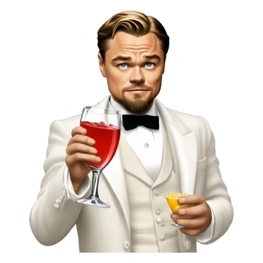 Leonardo DiCaprio in Django unchained holding cocktail glass sticker