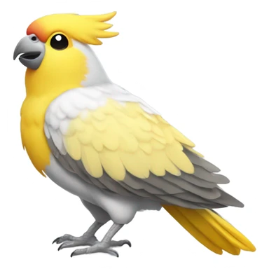 cockatiel bird holding pizza in its mouth sticker